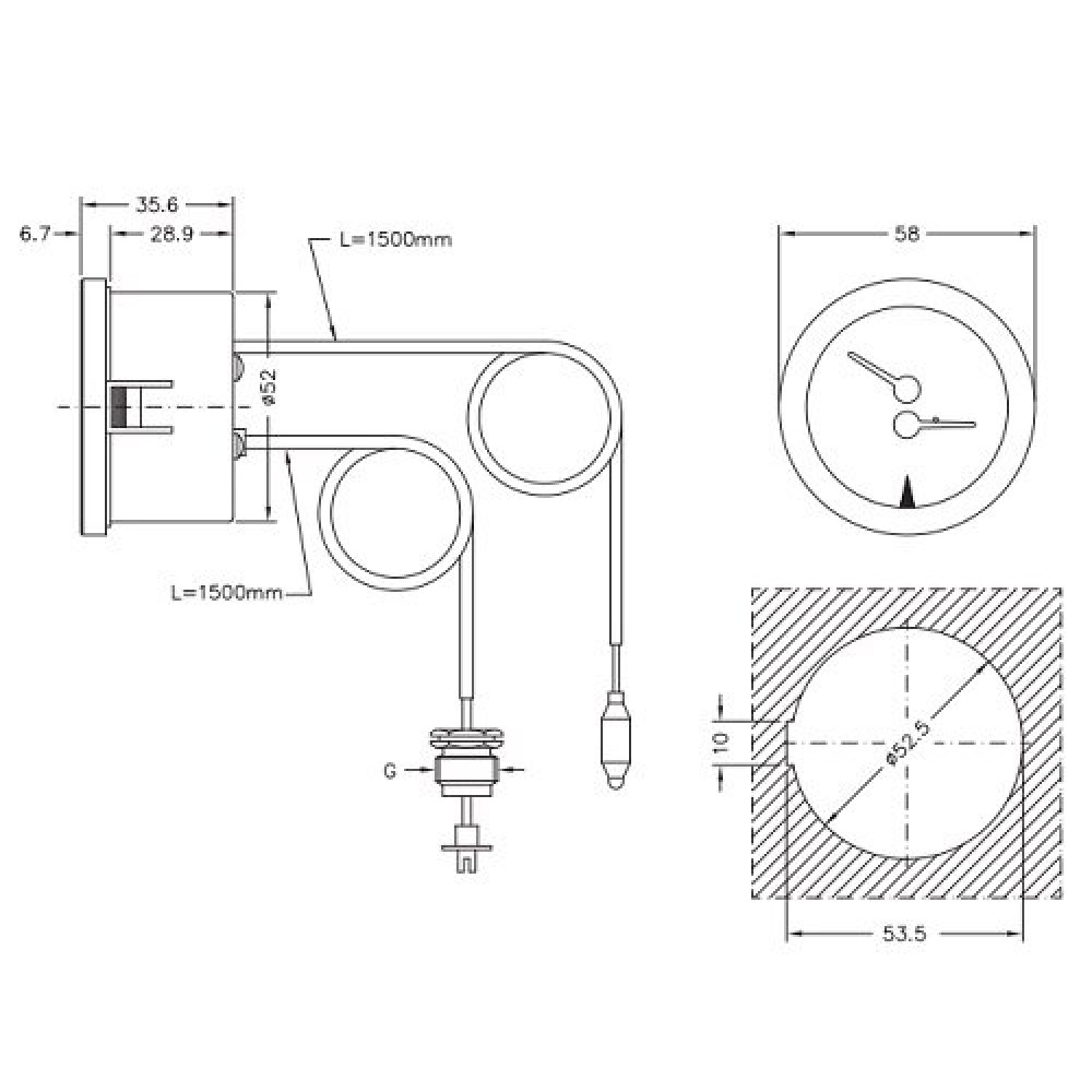 Capillary thermomanometer Cewal, Thermoplastic case | Υδραυλικά Όργανα | Παρελκόμενα |