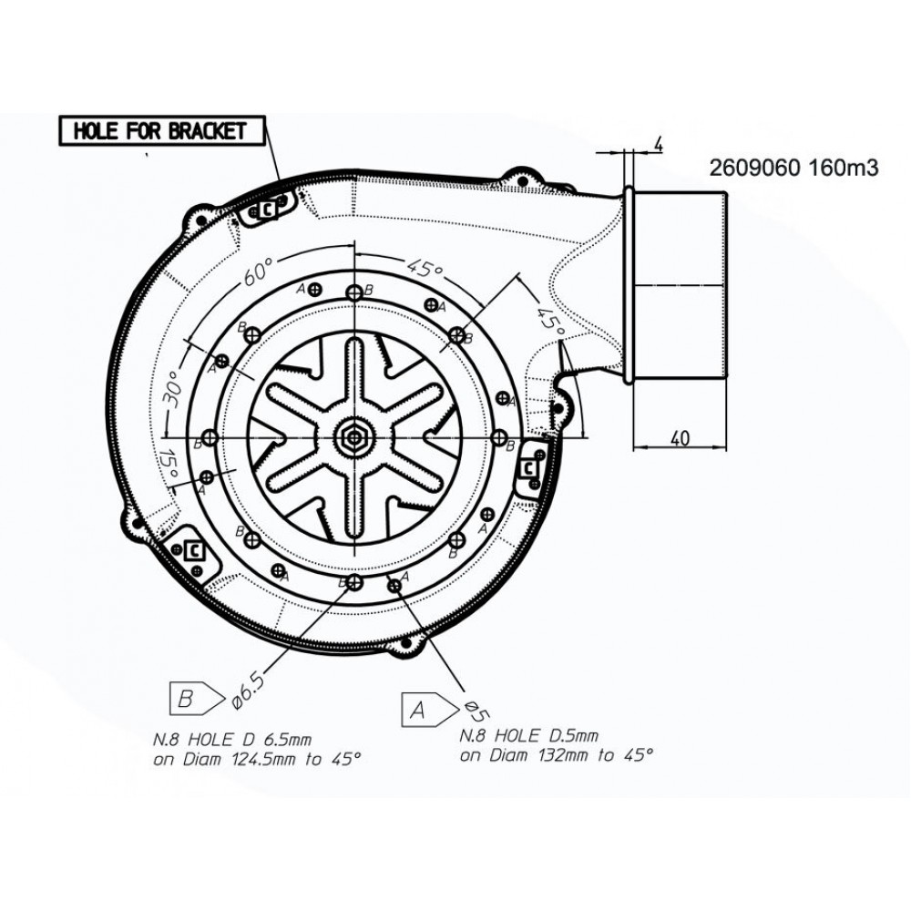 Smoke extractor fan 162m³/h 57W 310Pa | για Σόμπες Pellet | Ανταλλακτικά |