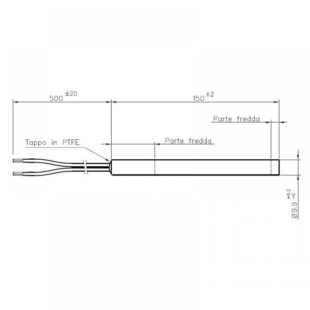 Αντίσταση σόμπας πέλλετ GP Termocamini, Mήκος 150mm, 250W | Αντιστάσεις σομπών πελλετ | Ανταλλακτικά για σόμπες pellet |