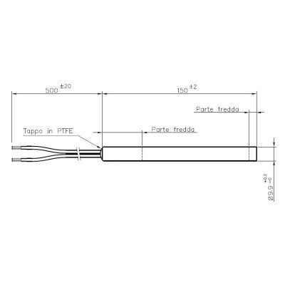 Αντίσταση σόμπας πέλλετ GP Termocamini, Mήκος 150mm, 250W - Αντιστάσεις σομπών πελλετ