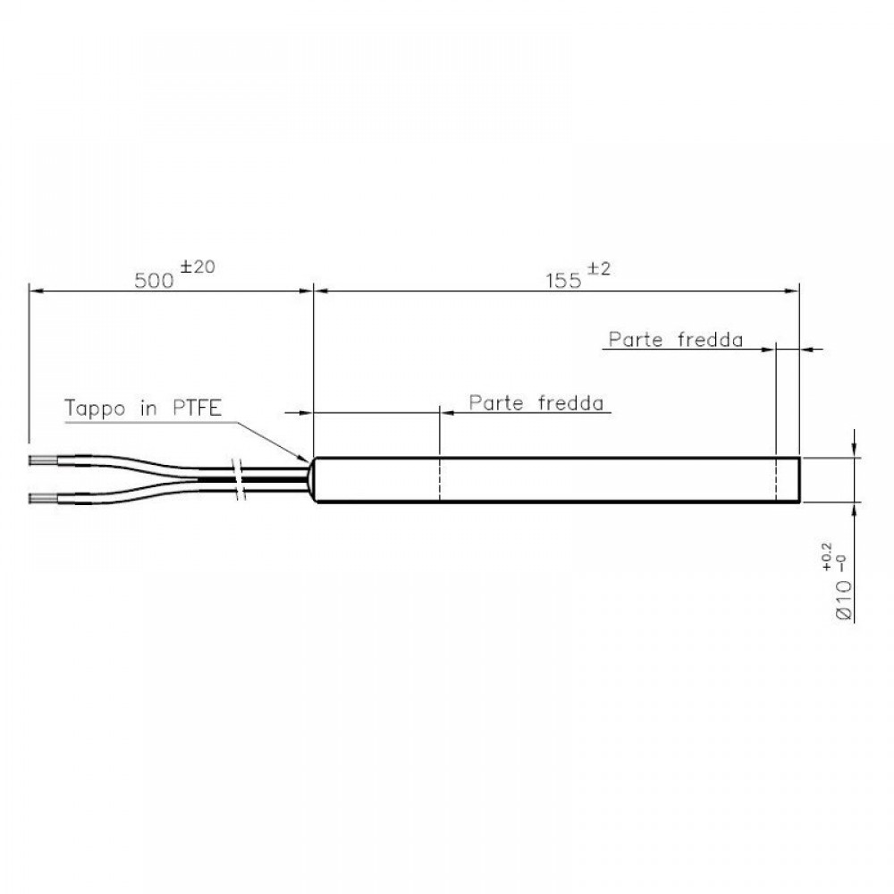 Αντίσταση σόμπας πέλλετ, Μήκος 155mm, 280W για La Nordica, Bestove, Pasian | Αντιστάσεις σομπών πελλετ | Ανταλλακτικά για σόμπες pellet |