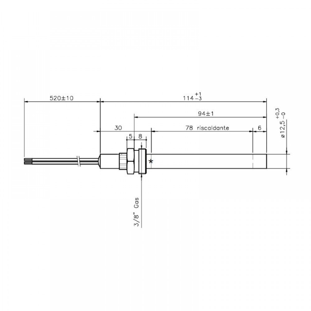 Αντίσταση σόμπας πέλλετ, μήκος 114mm, 250W για Ecoteck, Ravelli | Αντιστάσεις σομπών πελλετ | Ανταλλακτικά για σόμπες pellet |