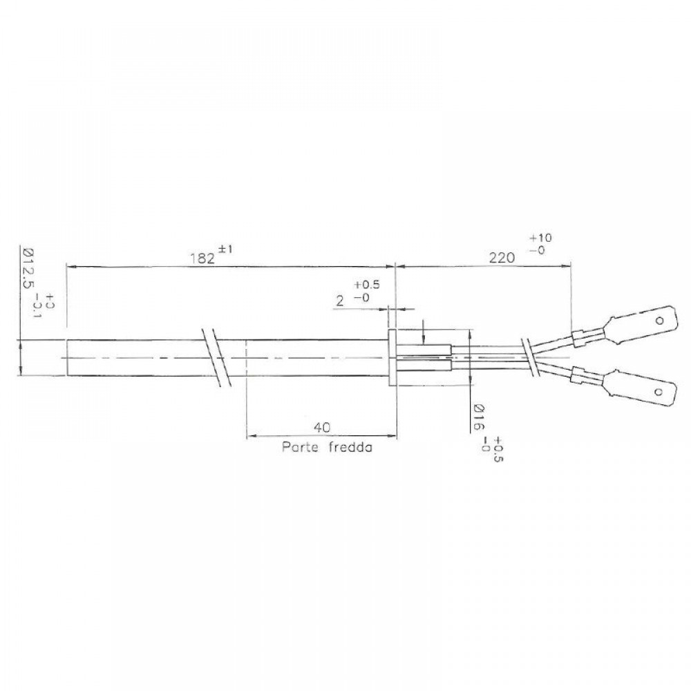 Αντίσταση σόμπας πέλλετ, μήκος 182mm, 350W για Edilkamin, Thermorossi | Αντιστάσεις σομπών πελλετ | Ανταλλακτικά για σόμπες pellet |