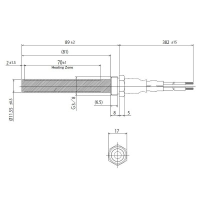 Κεραμική αντίσταση σόμπας πέλλετ, Μήκος 94mm, 300W για La Nordica, Ecoteck, Karmek One, Ravelli - Ανταλλακτικά για σόμπες pellet