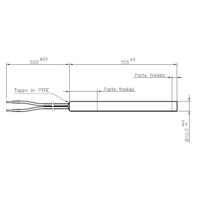 Αντίσταση σόμπας πέλλετ, μήκος 155mm, 300W για La Nordica - Αντιστάσεις σομπών πελλετ