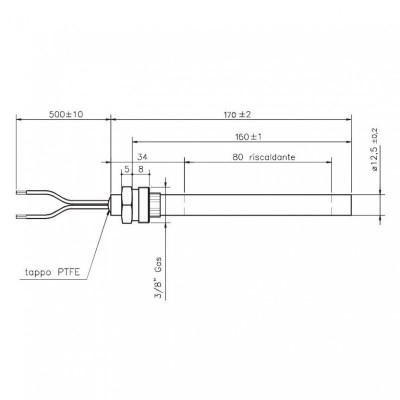 Αντίσταση σόμπας πέλλετ , Μήκος 170mm, 350W για BURNiT, Palazzetti, Royal, Pasqualicchio - Αντιστάσεις σομπών πελλετ