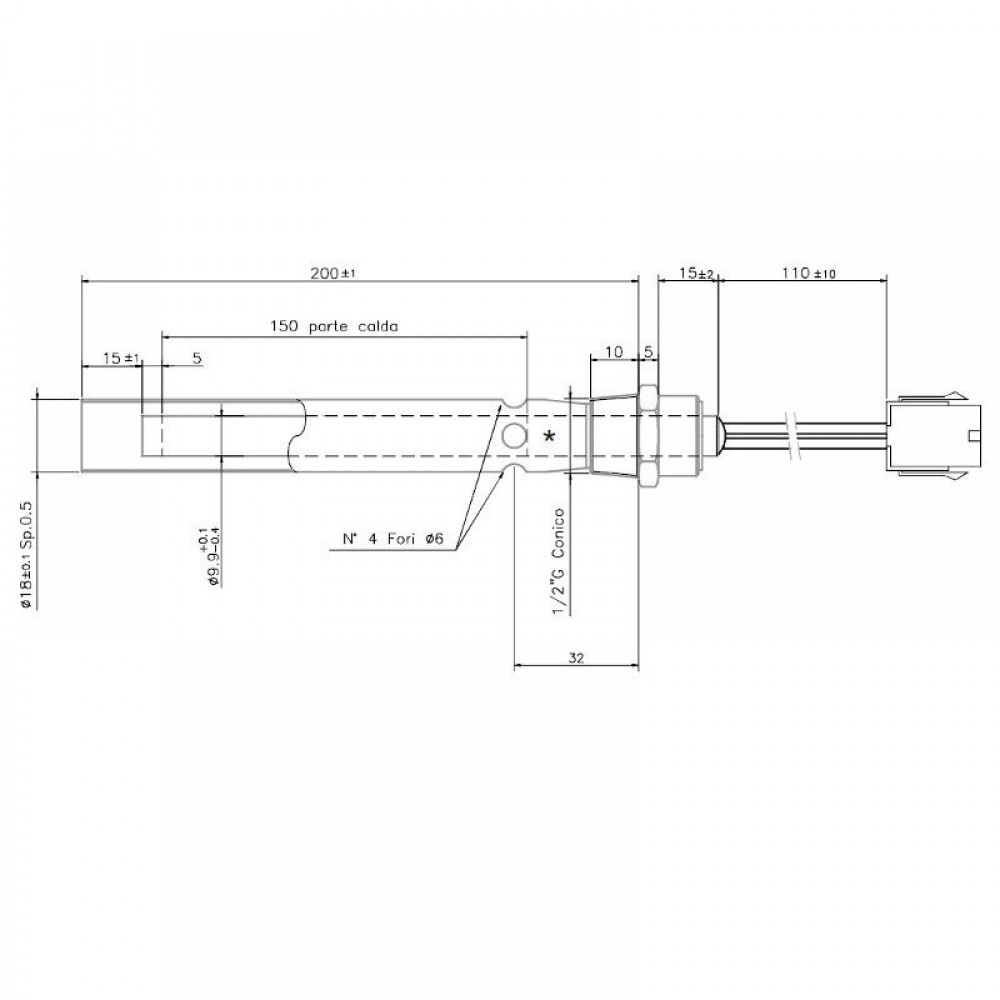 Αντίσταση ανάφλεξης σόμπας Pellet, μήκος 190mm, 350W | για Σόμπες Pellet | Ανταλλακτικά |