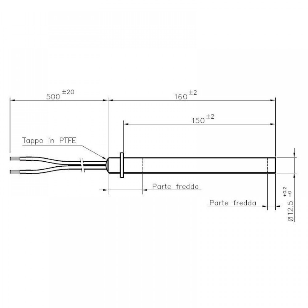 Αντίσταση σόμπας πέλλετ, Μήκος 160mm, 350W | Αντιστάσεις σομπών πελλετ | Ανταλλακτικά για σόμπες pellet |