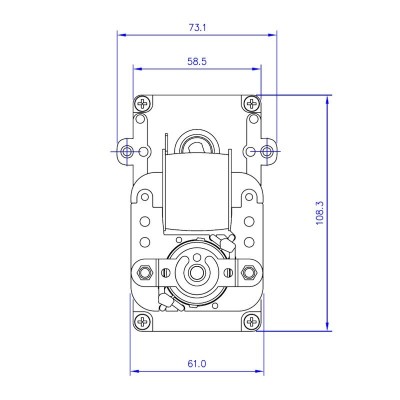 Ηλεκτρομειωτήρας κοίλου άξονα Mellor KB1004, 5RPM - Ηλεκτρομειωτήρες