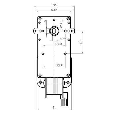 Ηλεκτρομειωτήρας κοίλου άξονα Kenta K9117057, 2RPM - Ηλεκτρομειωτήρες