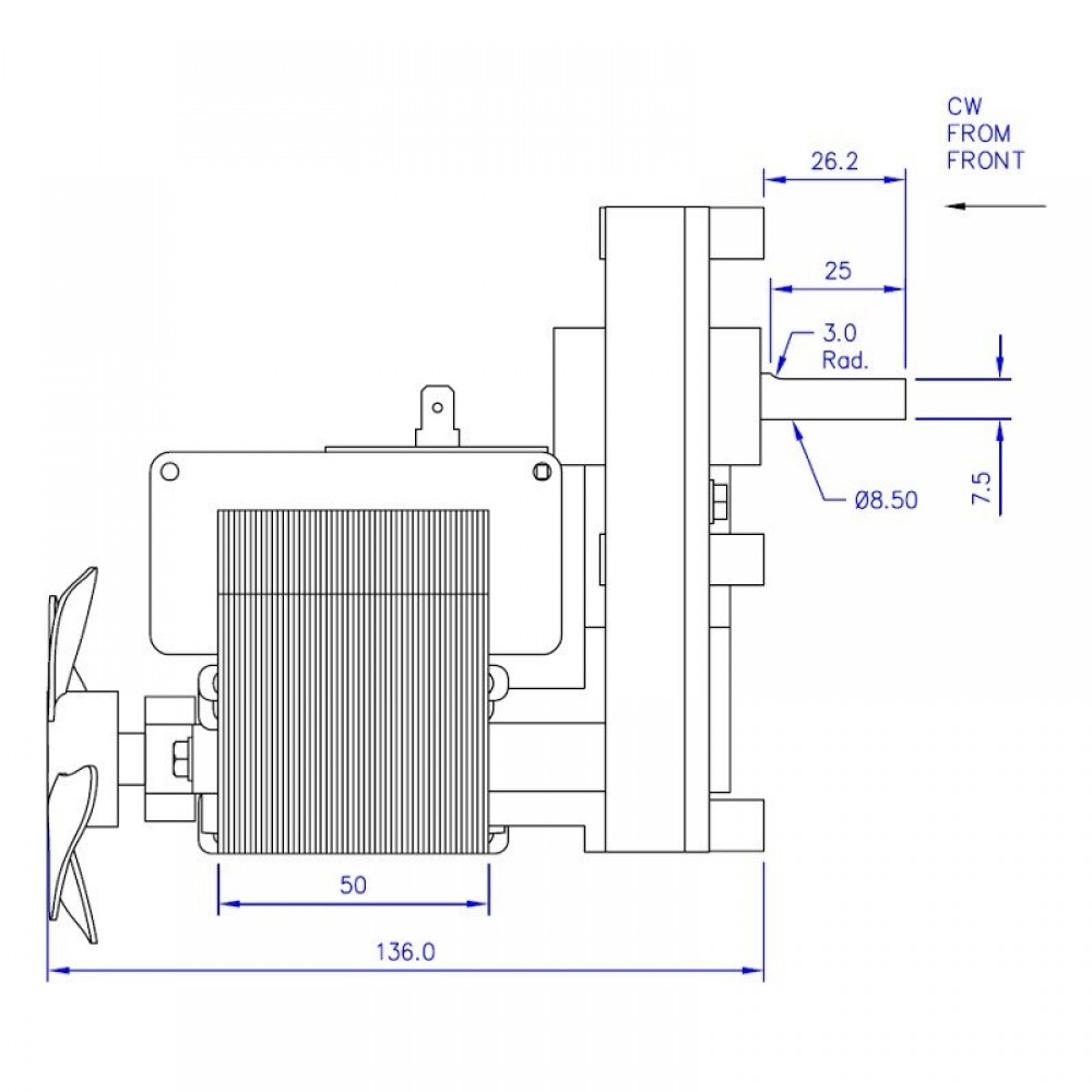 Ηλεκτρομειωτήρας σόμπας πέλλετ Mellor FB1304, 8RPM για Cadel, Deville, Eurofiamma, Karmek One, Puros | Ηλεκτρομειωτήρες σομπών πέλλετ | Ανταλλακτικά για σόμπες pellet |