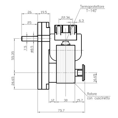 Ηλεκτρομειωτήρας σόμπας πέλλετ Kenta K9115005, 1.5RPM - Ανταλλακτικά για σόμπες pellet