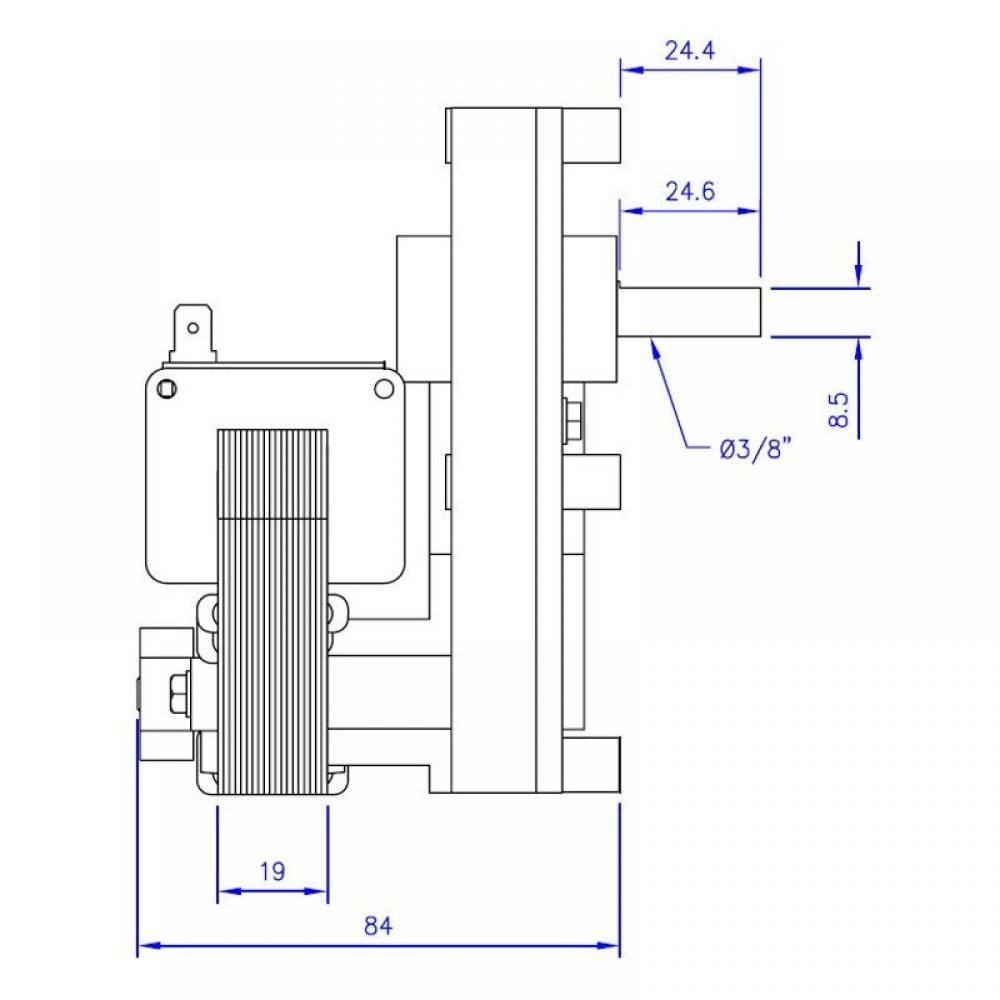 Ηλεκτρομειωτήρας σόμπας πέλλετ Mellor FB1268, 1.5RPM για Karmek One, Eurostek | Ηλεκτρομειωτήρες σομπών πέλλετ | Ανταλλακτικά για σόμπες pellet |