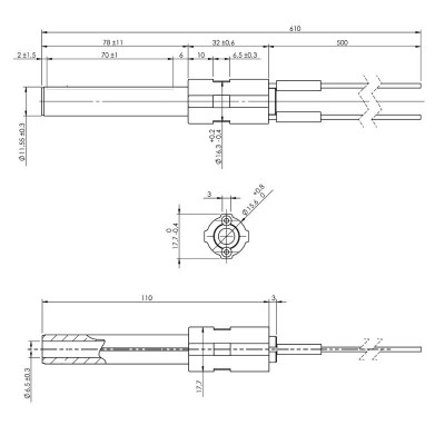 Κεραμική αντίσταση σόμπας πέλλετ, Μήκος 113mm, 260W για πέλλετ σόμπες BURNiT, Pallazzetti - Αντιστάσεις σομπών πελλετ