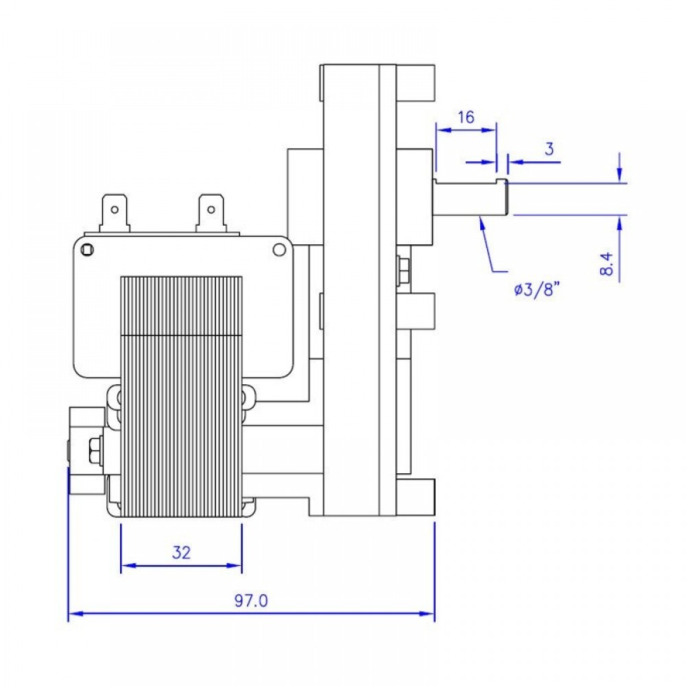 Ηλεκτρομειωτήρας σόμπας πέλλετ Mellor FB1218, 3RPM για Alfa Plam, Arce, Clementi, Enviro, Vescovi, Pasqualicchio | Ηλεκτρομειωτήρες σομπών πέλλετ | Ανταλλακτικά για σόμπες pellet |