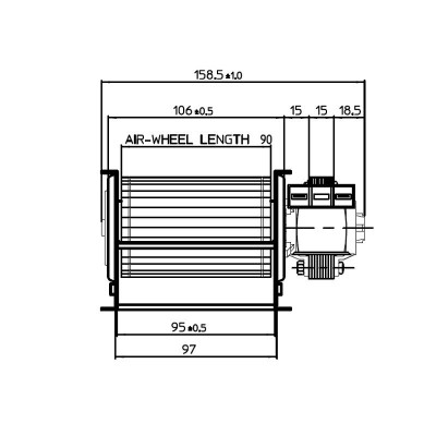 Εφαπτομενικός ανεμιστήρας Ø60 mm, Ροής 70 m³/h - TGA 60/1-90/15 EMMEVI - FERGAS 112217 - Βεντιλατέρ