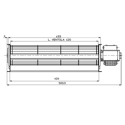 Εφαπτομενικός ανεμιστήρας Ø60 mm, Ροής 280 m³/h - FERGAS για πέλλετ σόμπες Deville - Βεντιλατέρ