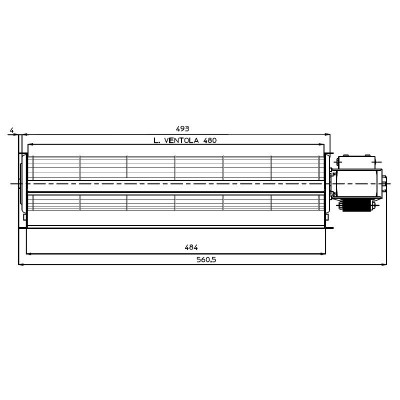 Εφαπτομενικός ανεμιστήρας Ø60 mm, Ροής 250 m³/h - TGA 60/1-480/30 EMMEVI - FERGAS 115007 - Βεντιλατέρ