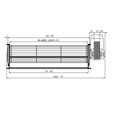 Εφαπτομενικός ανεμιστήρας Ø60 mm, Ροής 140 m³/h - TGA 60/1-270/20 EMMEVI - FERGAS 113413 - Βεντιλατέρ