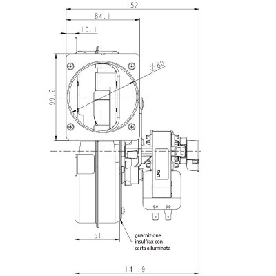 Απαγωγέας καπνού SITGROUP LN2 NATALINI PL21 CE0260 - W931210260, Maximum Ροής 160 m³/h - Βεντιλατέρς σομπών πέλλετ