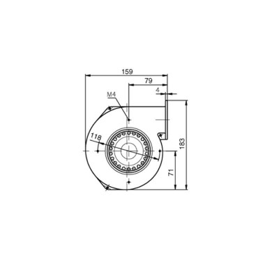 Φυγοκεντρικός βεντιλατέρ σόμπας πέλλετ EBM, ροή 155 m³/h - Centrifugal fan EBM, flow 195 m³/h