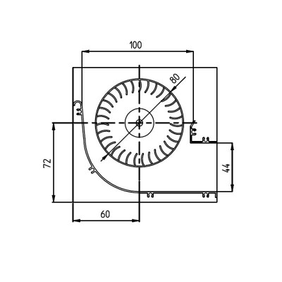 Εφαπτομενικός ανεμιστήρας Ø80 mm, Ροής 251-302 m³/h - TGO 80/1-360/35 EMMEVI - FERGAS 153502 - Βεντιλατέρ