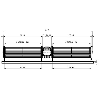 Διπλός εγκάρσιος ανεμιστήρας Ø 60mm, Ροής 168 m³/h - FERGAS - Βεντιλατέρ
