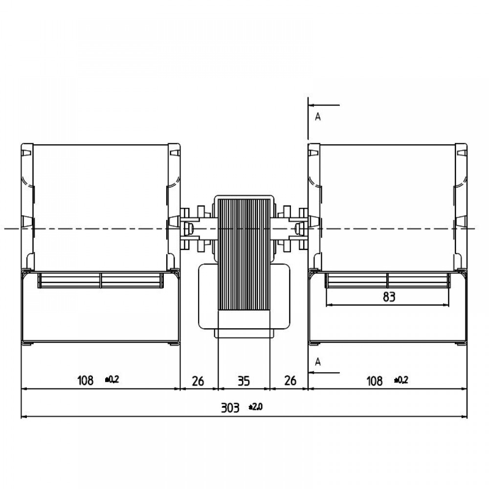 Φυγοκεντρικό βεντιλατέρ σόμπας πέλλετ EMMEVI - FERGAS CFD-DA 80x83-35, ροής 420 m³/h για Eva Calor, Prisma, Sicalor, Ecoforest | Βεντιλατέρς σομπών πέλλετ | Ανταλλακτικά για σόμπες pellet |