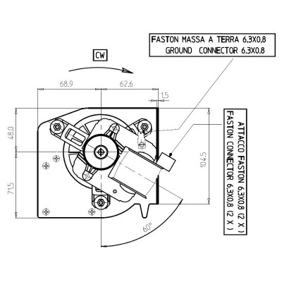 Διπλό εγκάρσιο βεντιλατέρ σόμπας πέλλετ Ø80mm, Ροής 660 m³/h - FERGAS για Edilkamin - Σύγκριση Προϊόντων