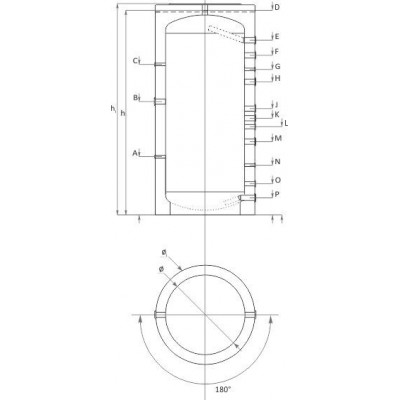 Δοχείο αδράνειας Sunsystem, Μοντέλο P 1500, Χωρητικότητα 1500L, Βιομηχανικό - Δοχεία Αδρανείας