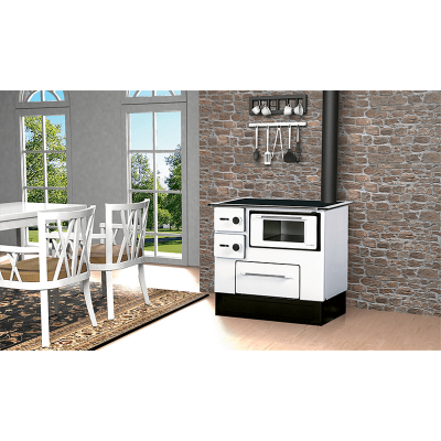 Μασίνα ξύλου με φούρνο Alfa Plam Regular 46 White Left, 5kW - Μασίνες Ξύλου με Φούρνο