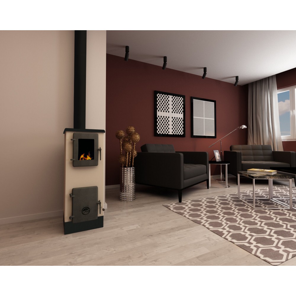 Ξυλόσομπα με εστία μαγειρέματος Alfa Plam Vulkan S, 4kW | Σόμπες ξύλου | Ξυλόσομπες |