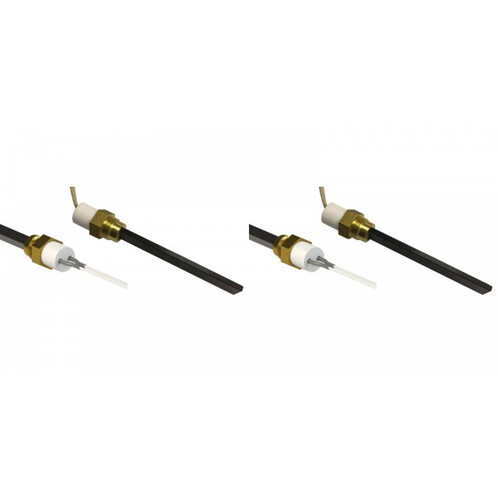 Αντίσταση σόμπας πέλλετ μαύρου χαλαζία για Eco Spar, BURNiT, Whitfield, Lennox, μήκος 126mm, 400W - x2 | Αντιστάσεις σομπών πελλετ | Ανταλλακτικά για σόμπες pellet |