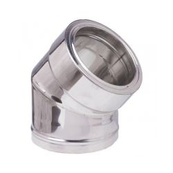Διπλή γωνία καμινάδας 45° Inox AISI 304